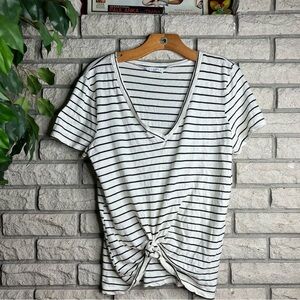 LacaUSA Striped Knot Front Tee Shirt